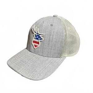 Local Crowns Hat Cap USA Deer Animal Collection Snapback Trucker Heathered Gray